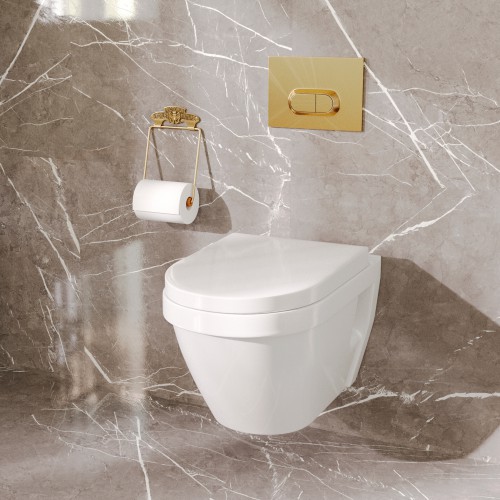 Solid Brass Wall Mount Toilet Paper Holder Stand Victorian Vintage Style Holder image-2