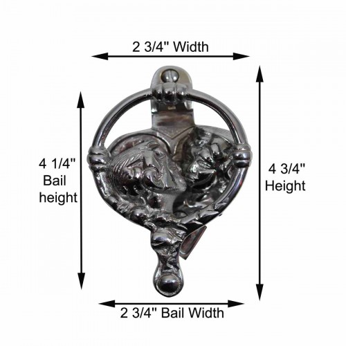 Chrome Plated Kissing Cherubs Front Door Knocker with Screws image-12