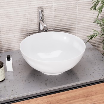 Bathroom Vessel Sink White Watts Ceramic Drain/P-Trap 