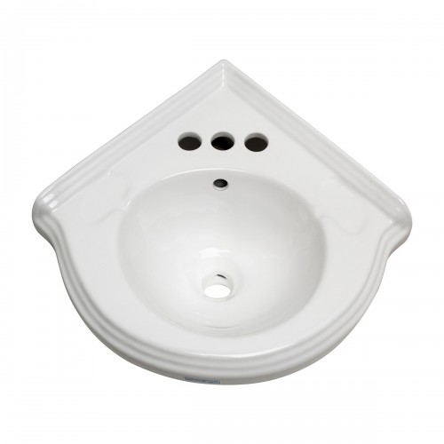 Bathroom Corner Sink White China Wall Mount Drain/p-trap image-5