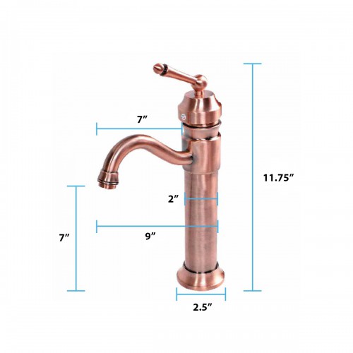 Antique Copper Bathroom Faucet Solid Brass Faucet S Style One Handle Faucet image-10