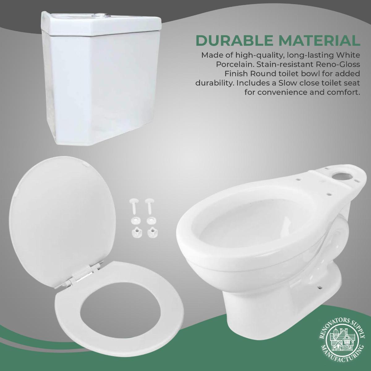 Troyt Corner Toilet - White 2-Piece Modern Toilet 0.8 GPF/1.6 GPF WaterSense Dual Flush Round Bowl with Slow Close Seat image-6
