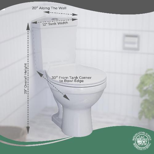 Troyt Corner Toilet - White 2-Piece Modern Toilet 0.8 GPF/1.6 GPF WaterSense Dual Flush Round Bowl with Slow Close Seat image-4