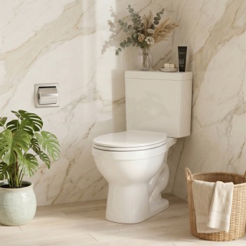 Troyt Corner Toilet - White 2-Piece Modern Toilet 0.8 GPF/1.6 GPF WaterSense Dual Flush Round Bowl with Slow Close Seat 