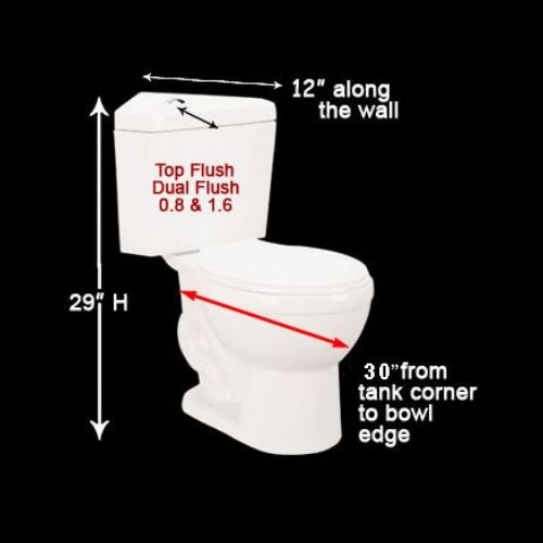 Troyt Corner Toilet - White 2-Piece Modern Toilet 0.8 GPF/1.6 GPF WaterSense Dual Flush Round Bowl with Slow Close Seat image-17