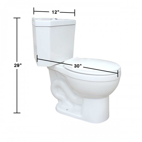 Troyt Corner Toilet - White 2-Piece Modern Toilet 0.8 GPF/1.6 GPF WaterSense Dual Flush Round Bowl with Slow Close Seat image-18