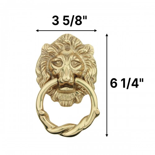 Brass Lion Front Door Knocker Solid Cast Lacquered Brass Finish Door Knocker image-10