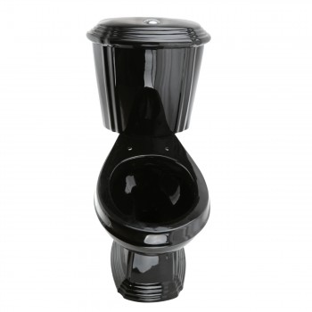 Black Sheffield 2-Piece 0.8 GPF/1.6 GPF WaterSense Dual Flush Round Bathroom Toilet image-3