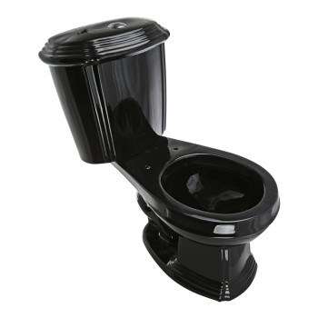 Black Sheffield 2-Piece 0.8 GPF/1.6 GPF WaterSense Dual Flush Round Bathroom Toilet image-4