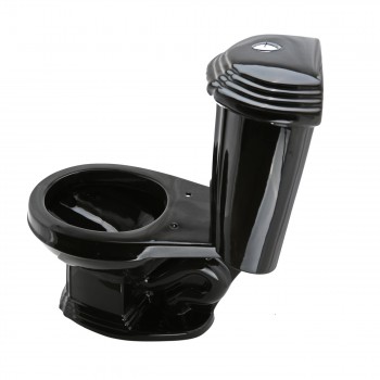 Black Sheffield 2-Piece 0.8 GPF/1.6 GPF WaterSense Dual Flush Round Bathroom Toilet image-5