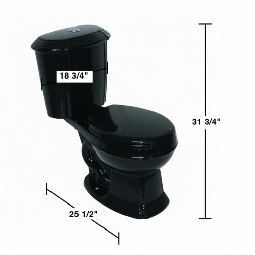 Black Sheffield 2-Piece 0.8 GPF/1.6 GPF WaterSense Dual Flush Round Bathroom Toilet image-10