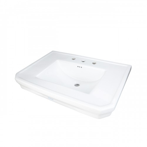 Victorian 32" Large Pedestal Bathroom Sink White with Overflow Heavy Duty Classic Design image-10