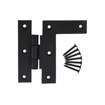 Black Iron 3/8" Offset Cabinet Hinges Wrought Iron H L Right Only 3.5"H 