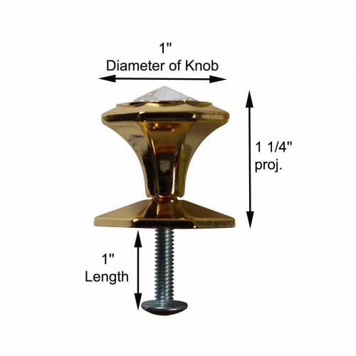 Vintage Cabinet Knobs Solid Brass w/ Backplate 1" image-7