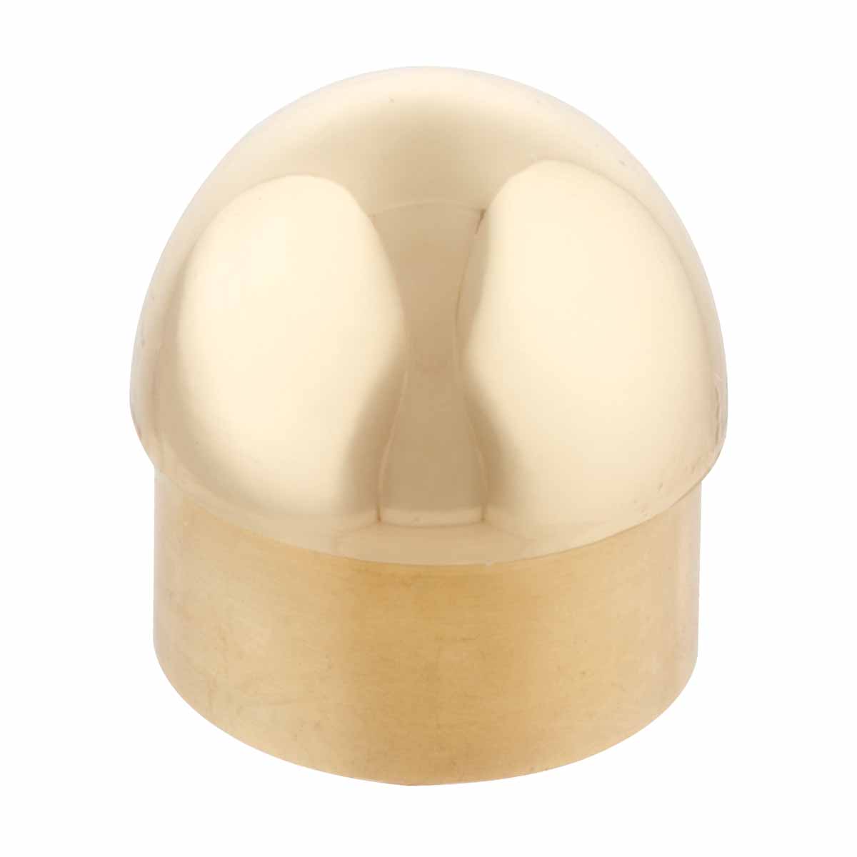 1 1/2" Flush Domed End Cap Bright Brass