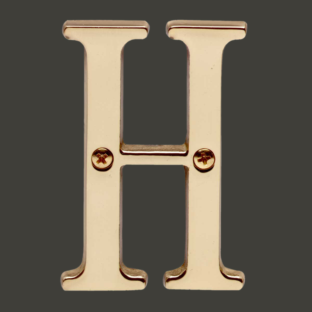 Letter "H" House Letters Solid Bright Brass 3"