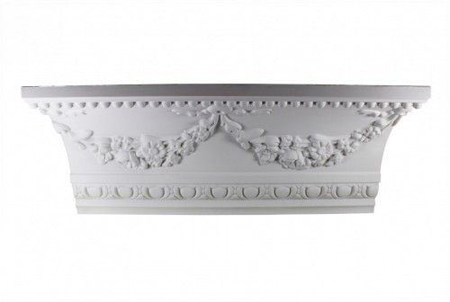 Ornate Cornice White Urethane  75 3/4" L  Floral Bunting image-7