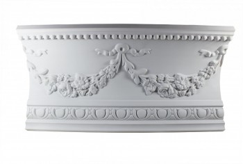 Ornate Cornice White Urethane  75 3/4" L  Floral Bunting 