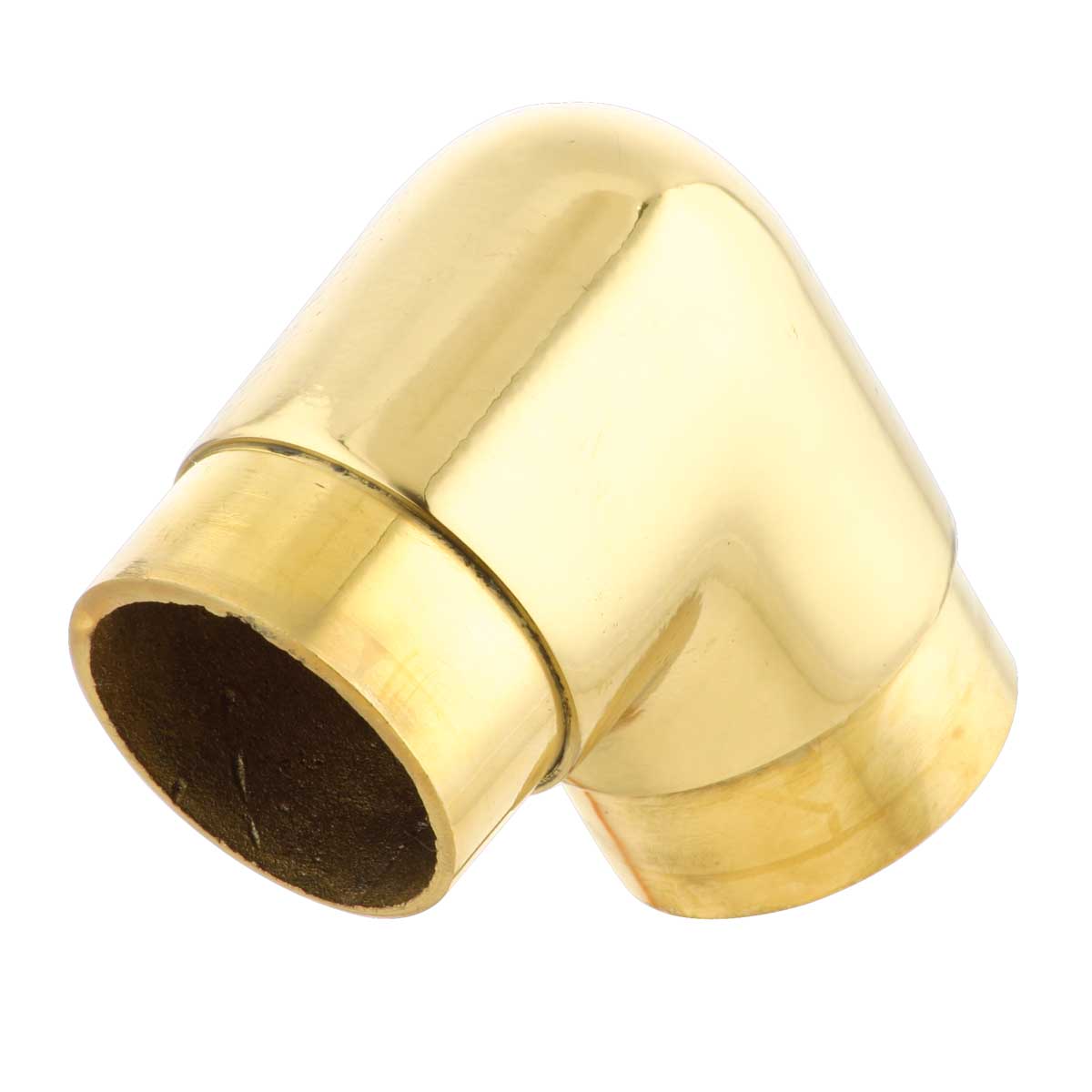 Polished Brass Tubing Joint Fits 2in. Tubing 90 Degree Turn
