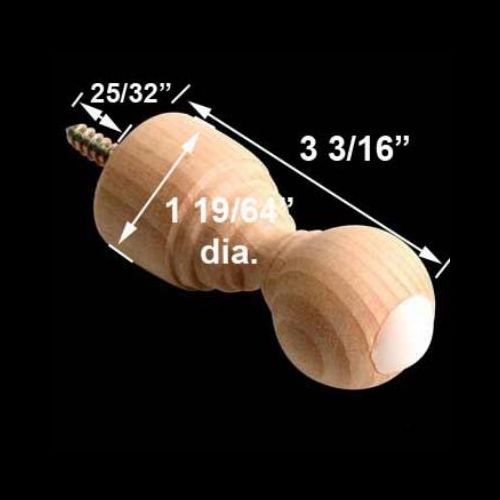 Door Stopper Unfinished Solid Wood Empire Bumper Screw-in image-8