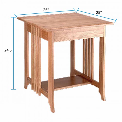 End Tables Living Room Unfinished Oak Mission End Table 24.5 Inch Height image-8