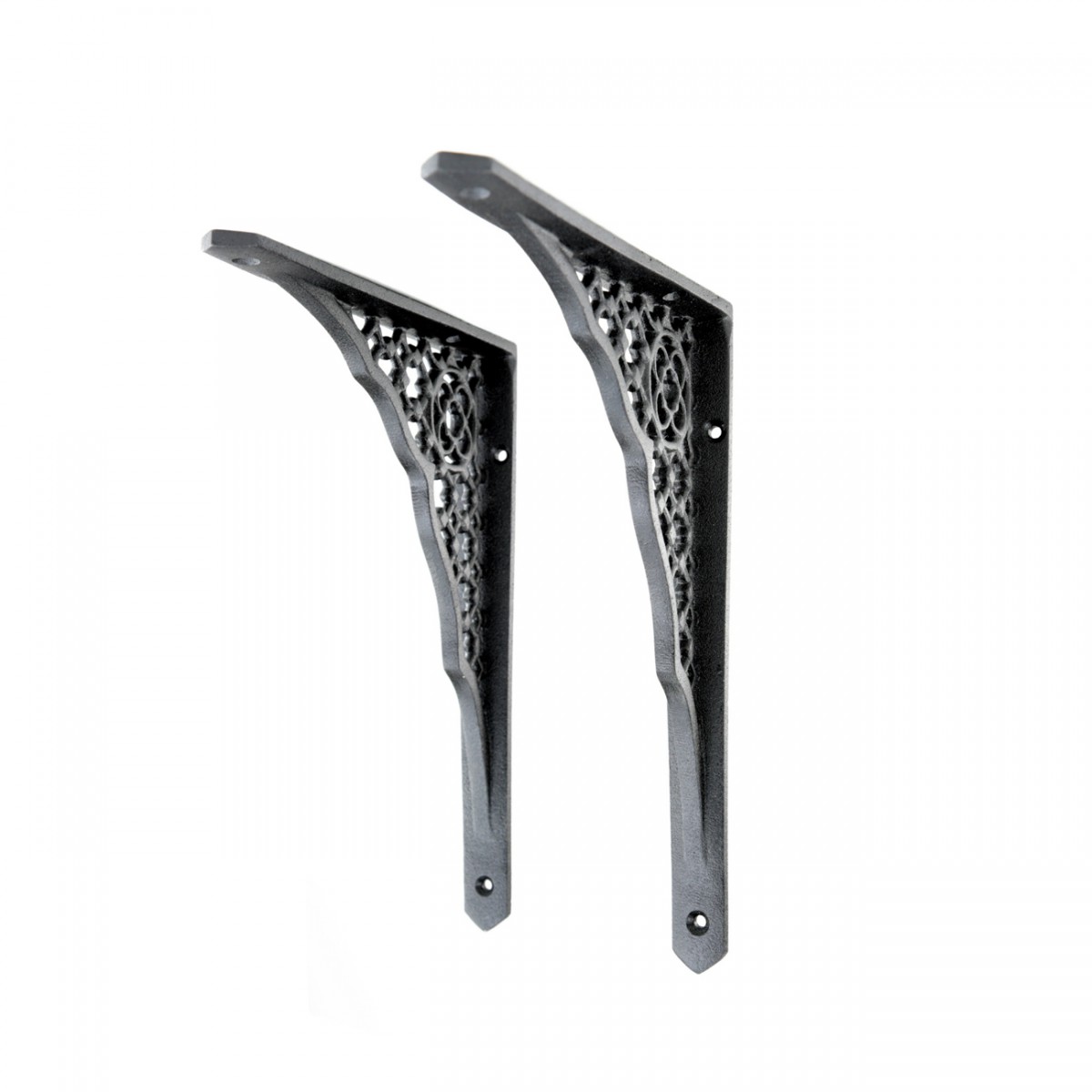 Pair Shelf Bracket Black Aluminum 8 3/4" X 7"