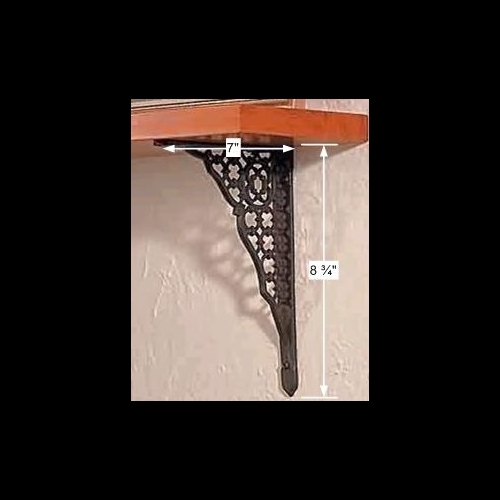 Black Victorian Shelf Brackets Pair Aluminum Bracket Holders image-7