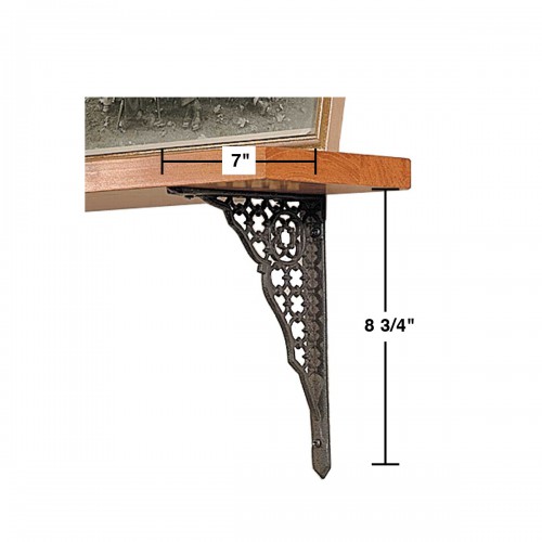 Black Victorian Shelf Brackets Pair Aluminum Bracket Holders image-8