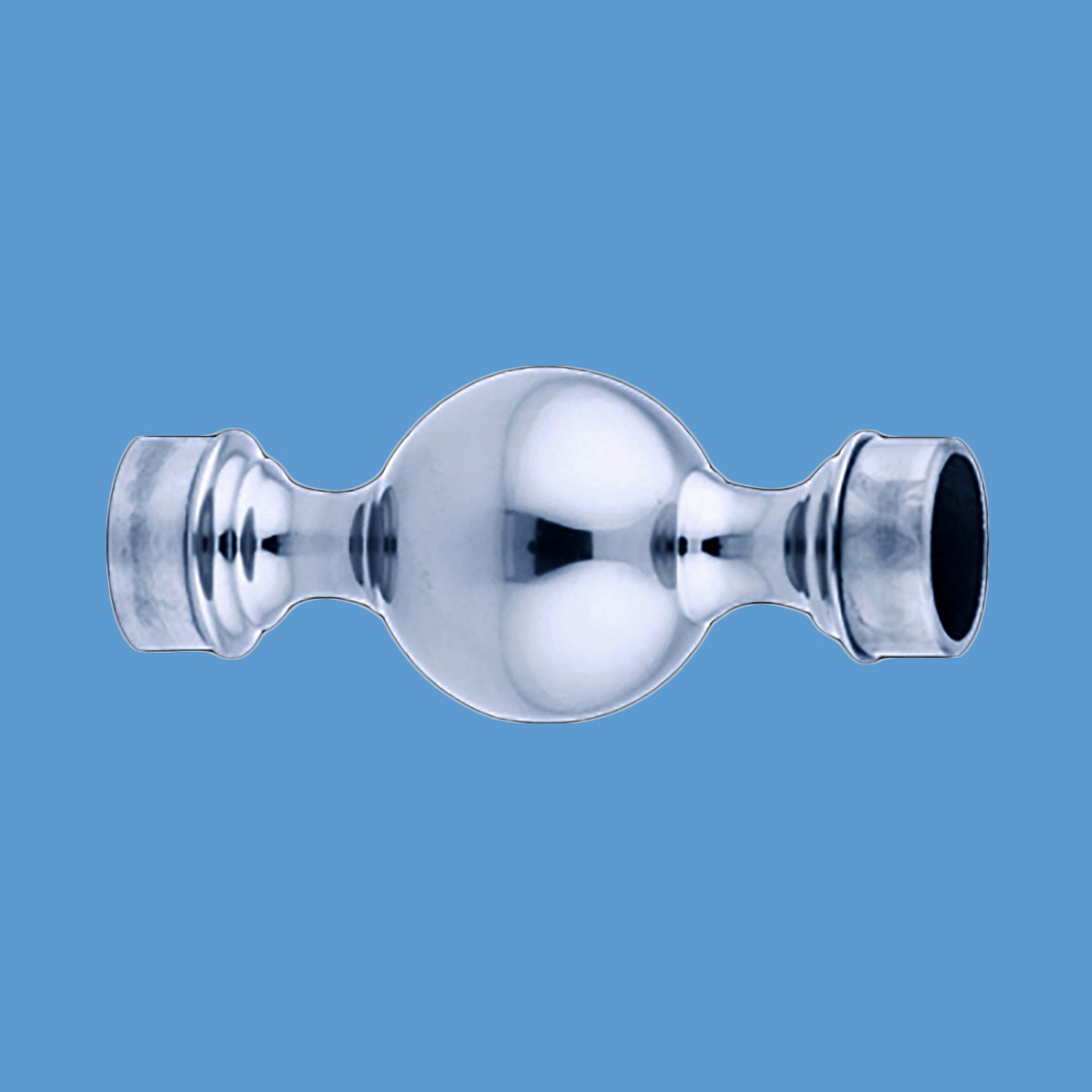Flush Ball Joint Connector 1.5" OD Bar Rail Fitting Chrome