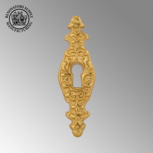 Cast Brass Keyhole Cover Escutcheon Plate 3 3/16 H x 1" W Faucet Plate image-2