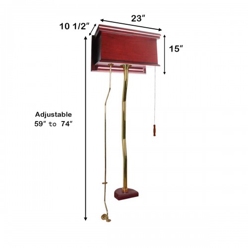 High Tank Toilet Cherry Wood Tank Conversion Kit Stainless Steel Z-Pipe 74" H image-7