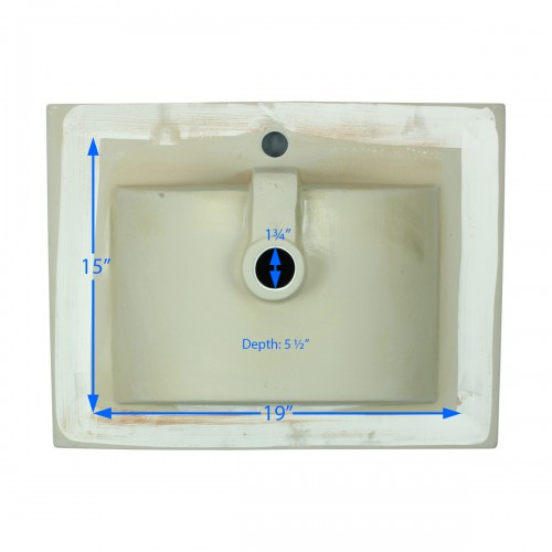 Luke 24" Square Drop-In Bathroom Sink White Self Rimming with Overflow image-18