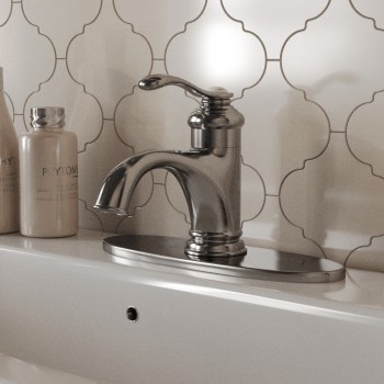 Single Hole Bathroom Sink Faucet Chrome Widespread Plate 