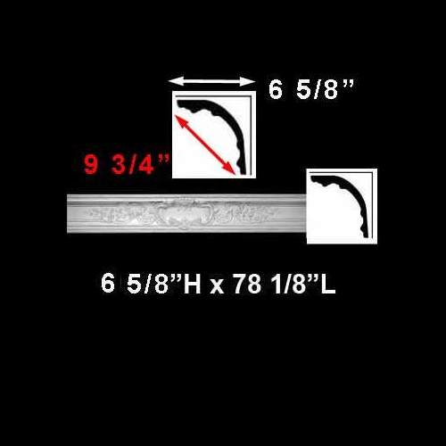 Cornice White Urethane  78 1/8" L  Sidartha Ornate image-3