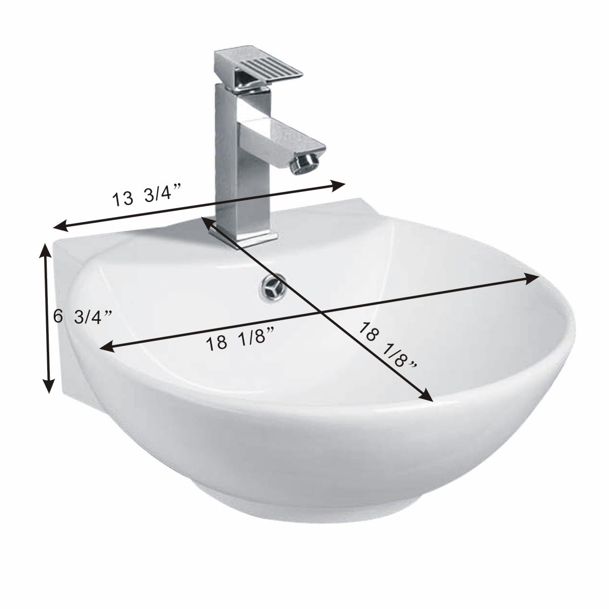 White WallMount Small Vessel Sink Easy Clean and Install