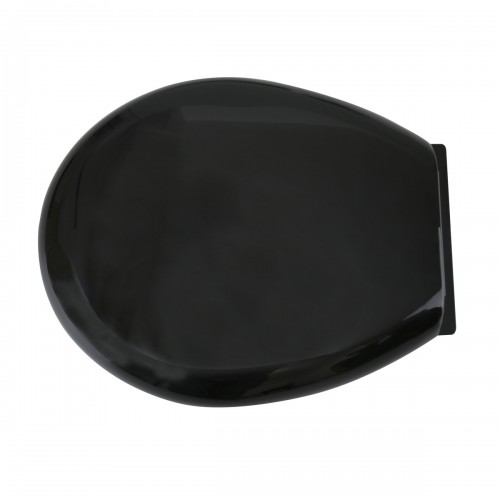 Black Round Toilet Seat Slow-Close No Slam Non Slip Seat Bumpers Easy Clean image-7