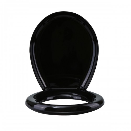 Black Toilet Seat Slow Close Round Plastic Toilet Seat