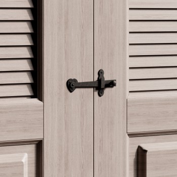 Black Door Gate Latch Wrought Iron Heart Garage Door Latch 