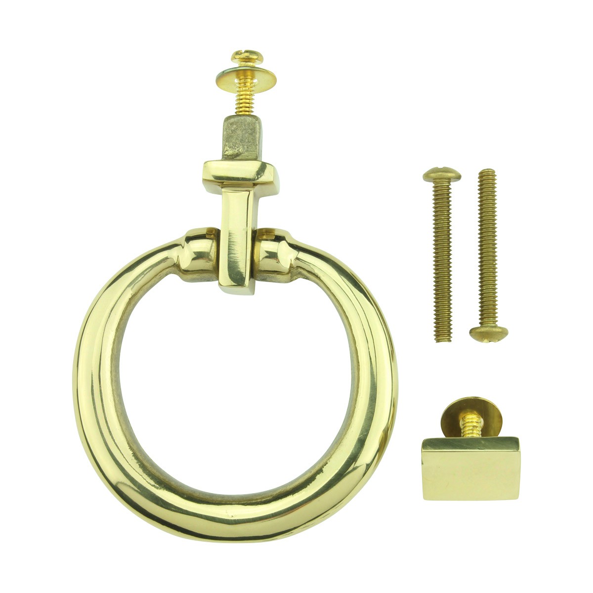 Solid Brass Ring Door Knocker 4 1/2 inch. H x 4 inch. W Item20539