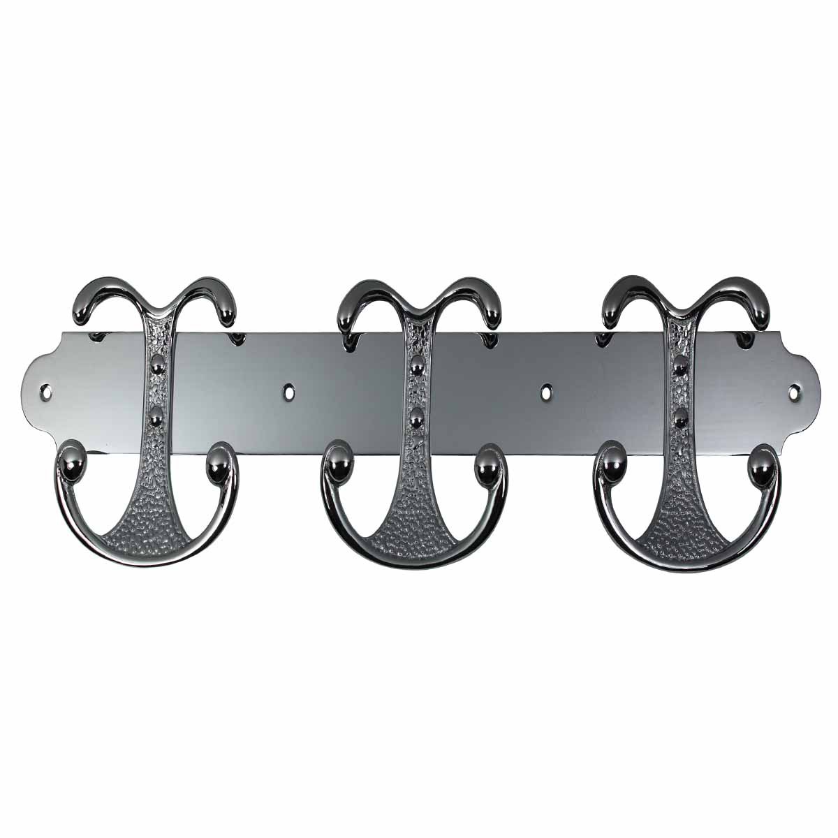 Chrome Brass Coat Hook 3 double Hook