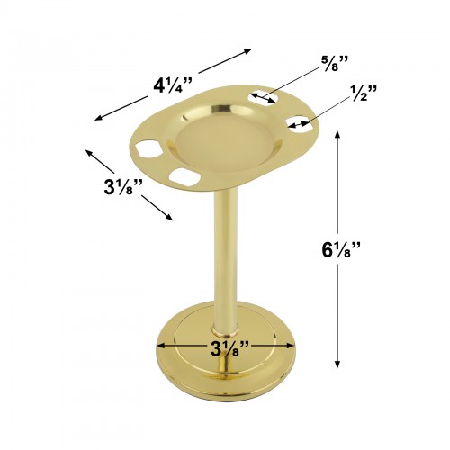 Toothbrush Holder Vintage Free Standing Solid Brass Design  6.13" H image-3