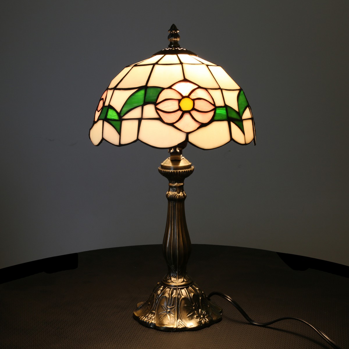 Table Lamp Antique Brass Bouquet Style 18.75" Inch Height