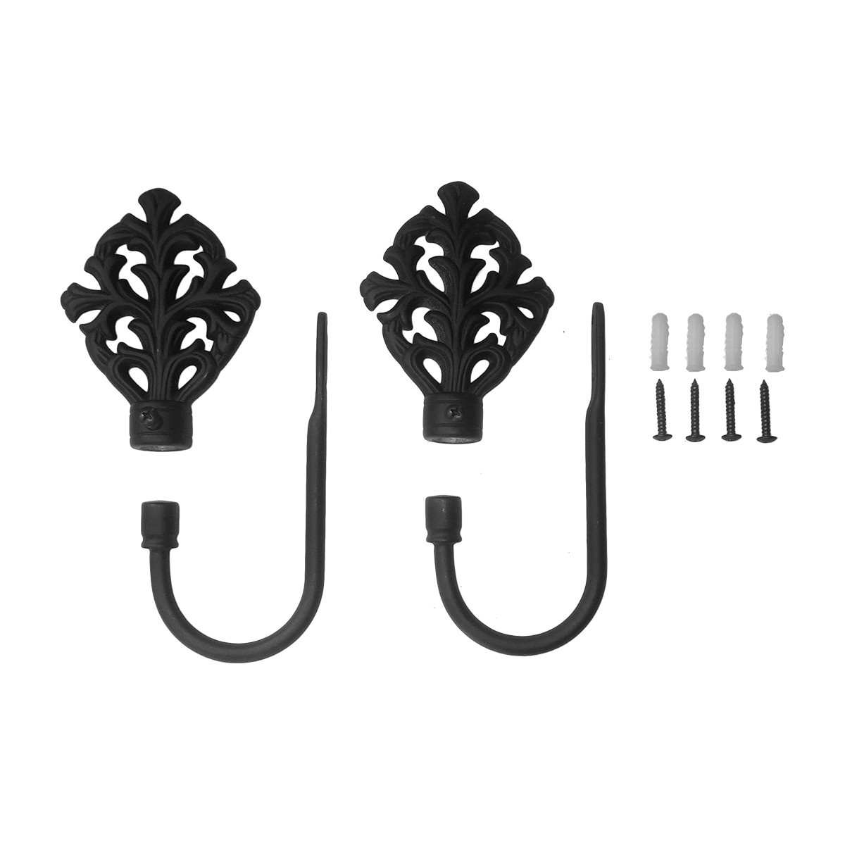 Curtain Tie Backs Black Wrought Iron Pair