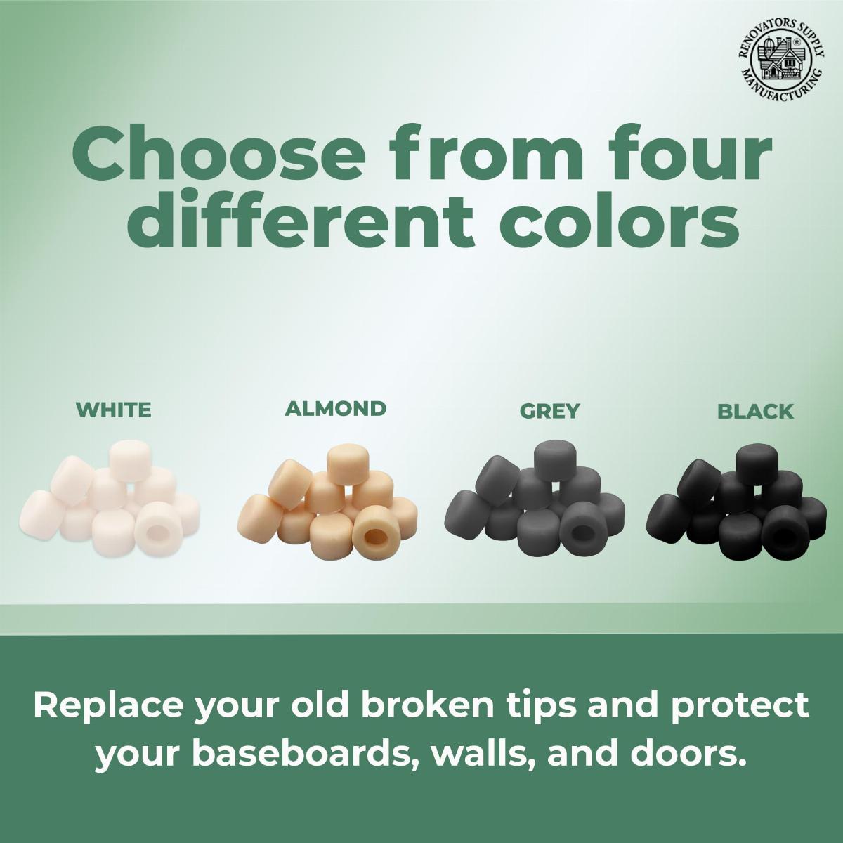 Premium Rubber Black Door Stopper Tips 1/4" Inner Diameter 10 Count image-5