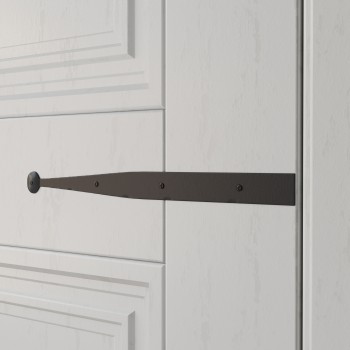 Black Bean Dummy Strap Door Hinge Wrought Iron 18"L Gate Hinge 