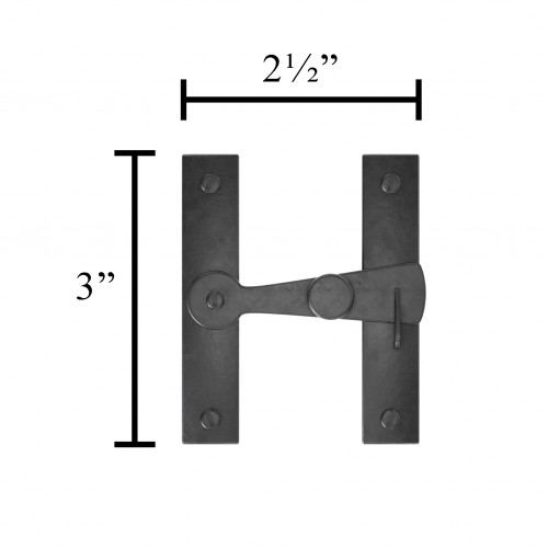 Wrought Iron Cabinet Cupboard Latch Catch Antique Design 3" Inch Height Adjustable Install Width 2 1/2" Inch H Flush Mount image-11