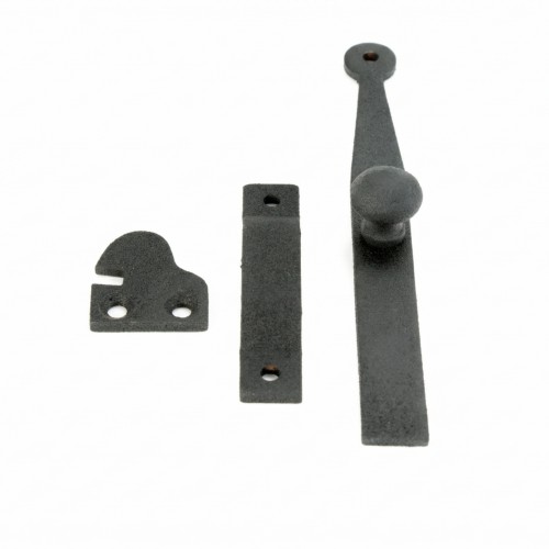 Wrought Iron Gate Latch Bar Catch 6 In. Length with Hardware Included Authentic Colonial Design with Knob Lever Right or Left Mount Easy Install image-7