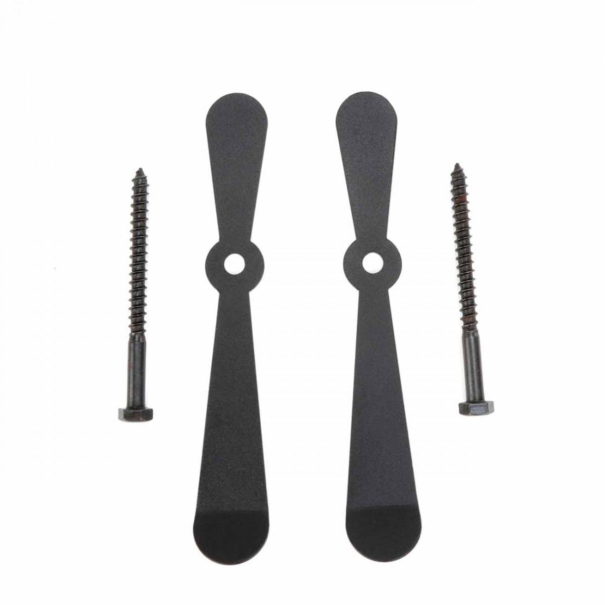 Shutter Dogs Black Steel Pair Propeller 7 1/2"H