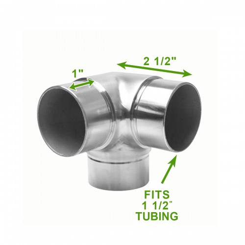 1.5" Y Handrail Corner Fitting Bar Connector Stainless Steel image-3