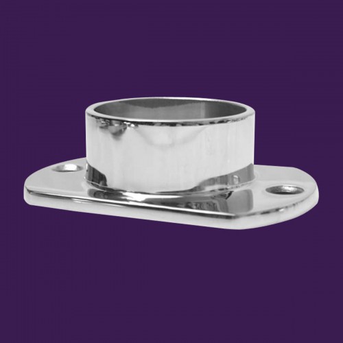 Cut Wall Flange 1.5" OD Bar Foot Rail Tubing Holder Stainless image-2